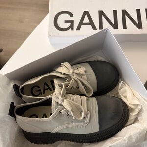 Ganni Black and Baby Blue Women's Shoes